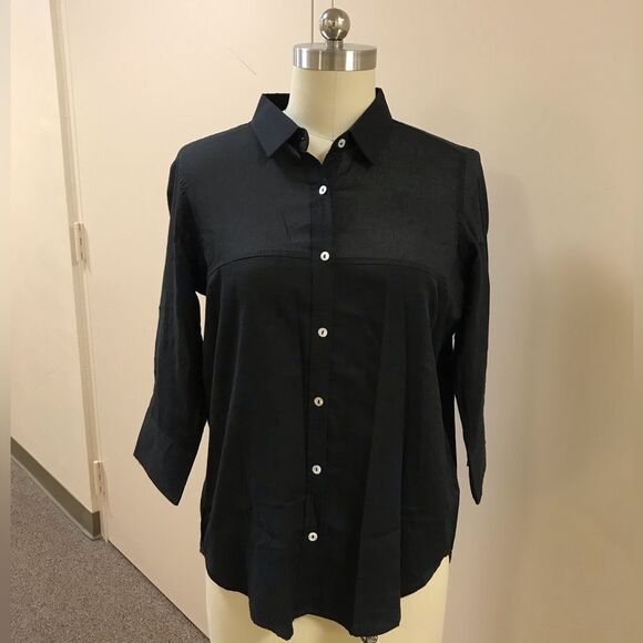 Gretchen Scott Designs Black Button Down Shirt - Picture 4 of 8